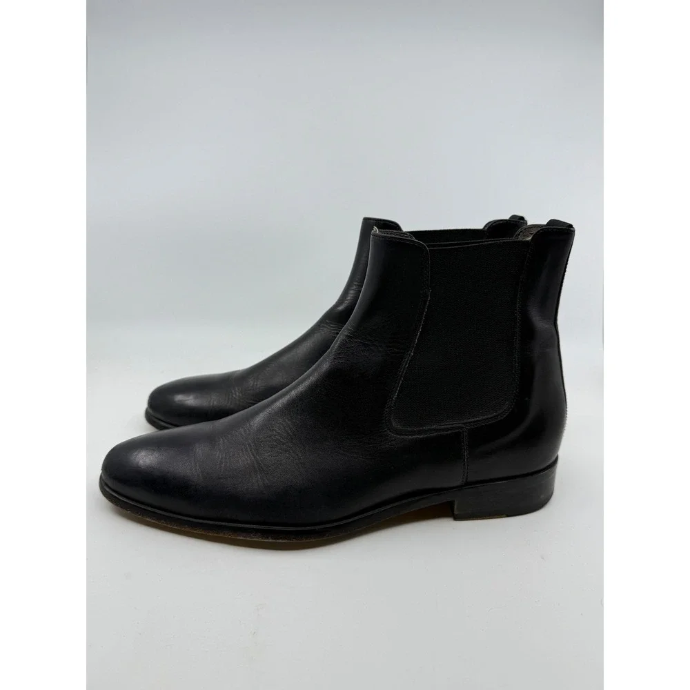 Ace Marks Mens Black Leather Chelsea‎ Boots Handcrafted in Italy Size 10 D